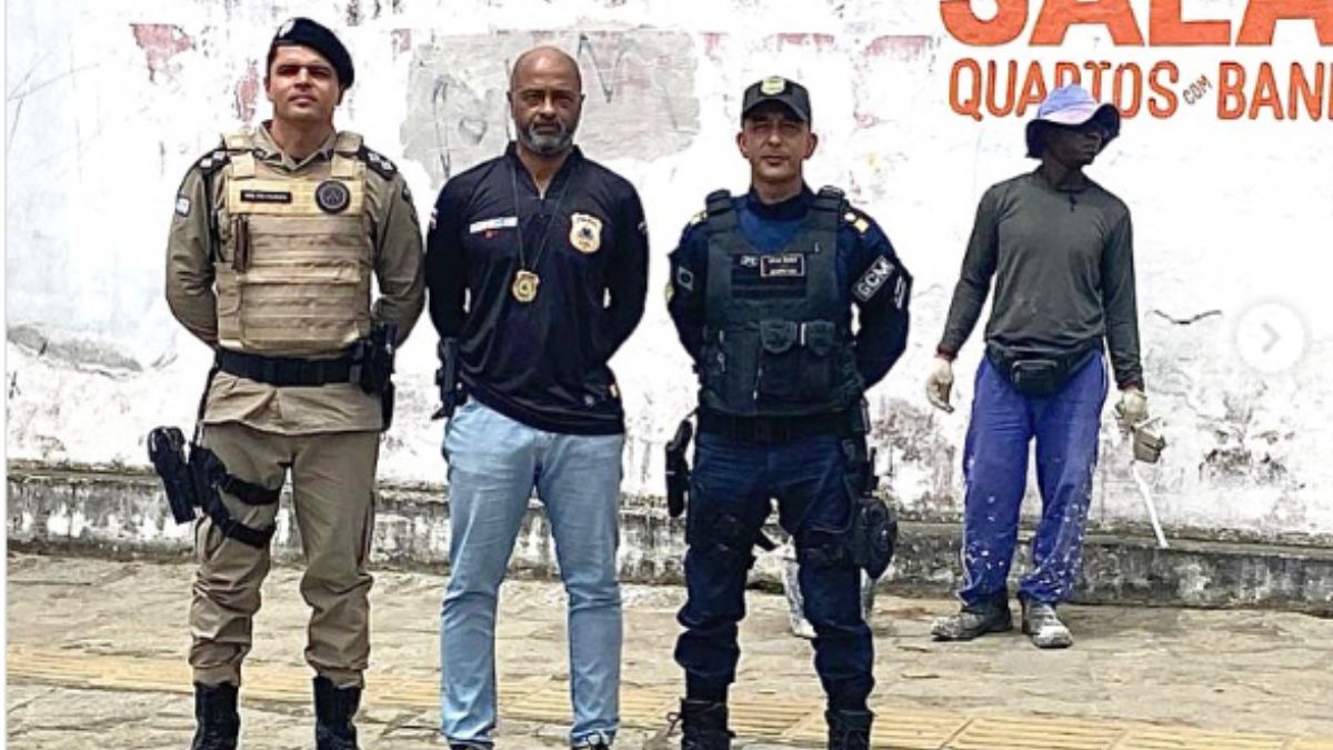 Operação conjunta da Polícia Militar, Civil e Guarda Municipal cobrem pichações feitas por facções criminosas em Conceição do Jacuípe. 