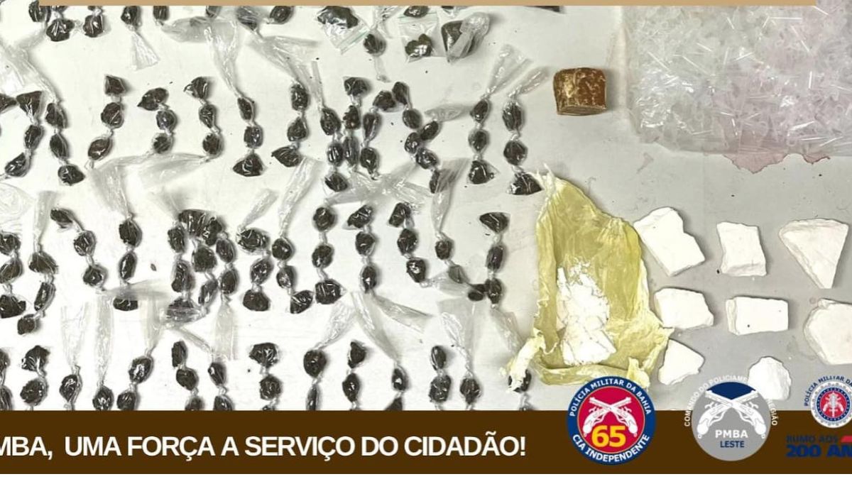 65ªCIPM prende dois criminosos e realiza apreensão de arma de fogo e drogas durante a Operação Alcateia 