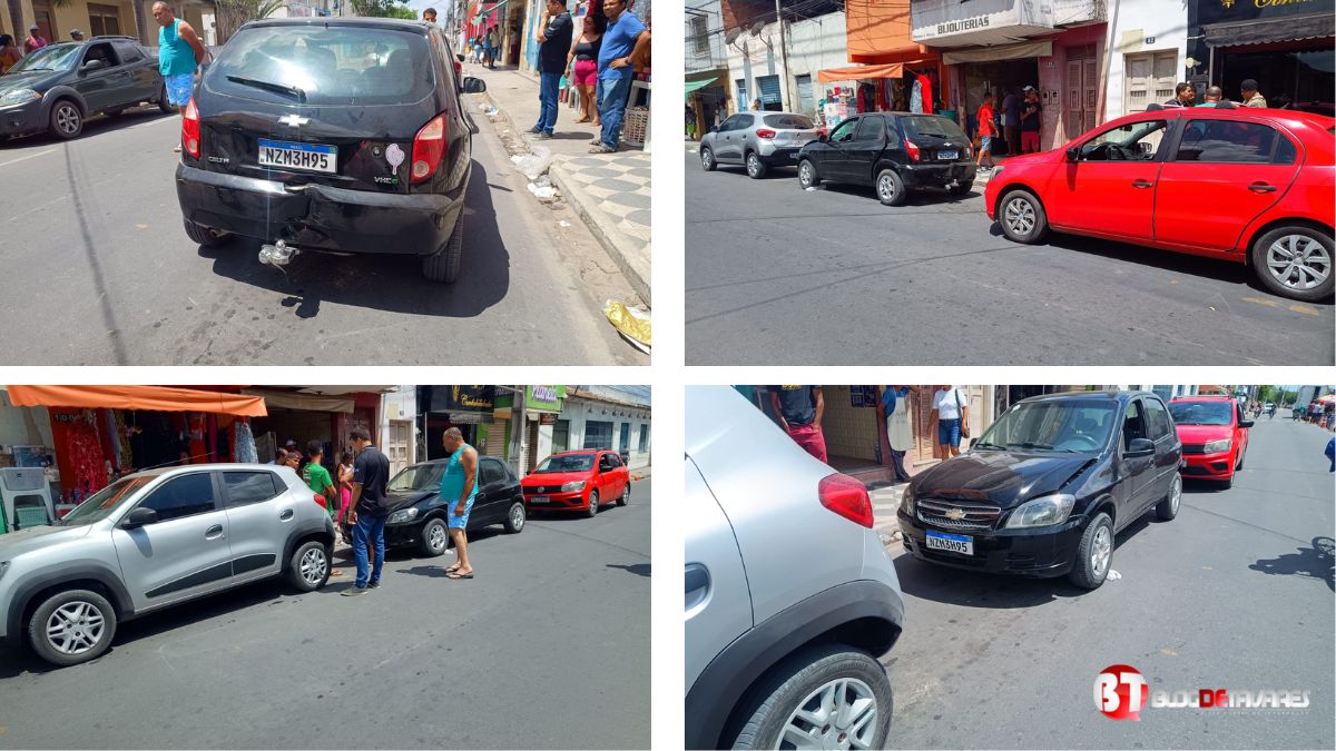 Irará: Acidente envolvendo três veículos no centro de Irará