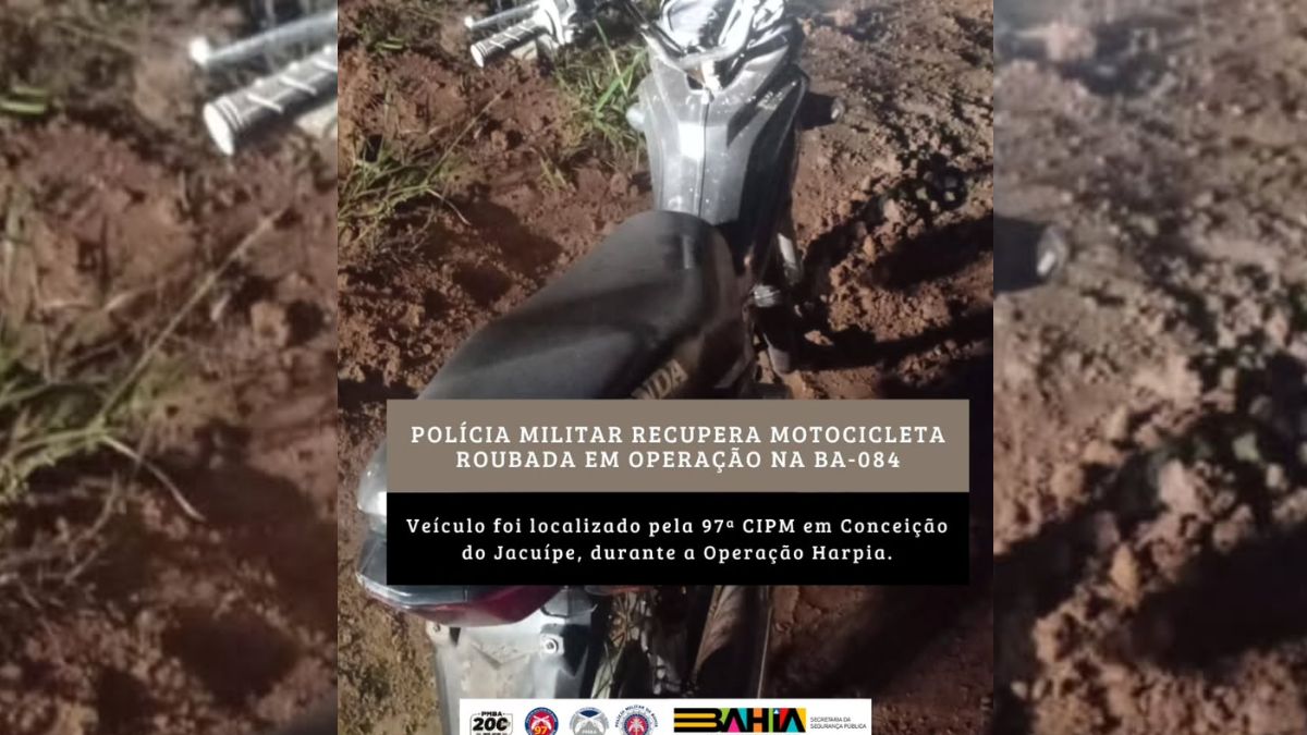 Polícia Militar recupera motocicleta roubada na BA-084 