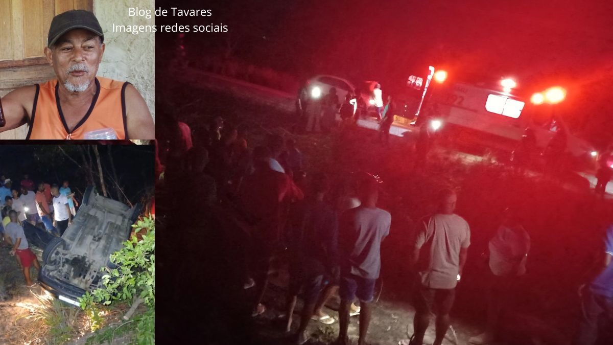 Irará: veículo capota na BA-084, uma pessoa morreu e outra ficou ferida na noite deste domingo (13)  
