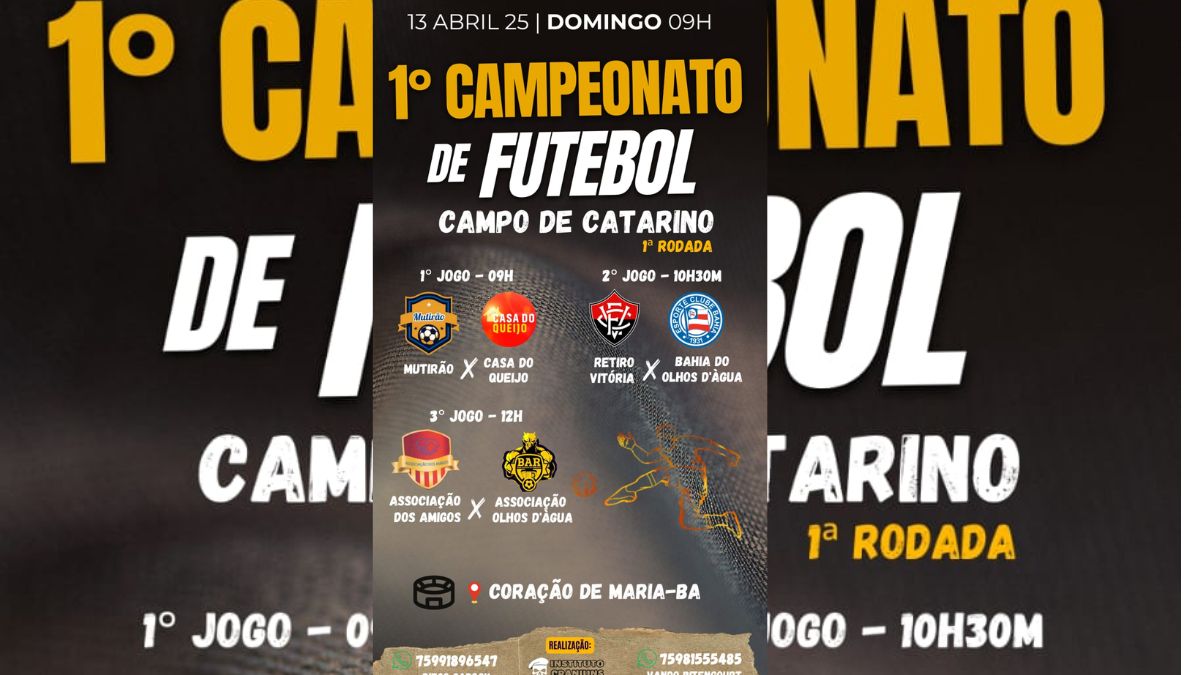 Coração de Maria recebe o 1° Campeonato de Futebol no Campo de Catarino com mais de R$8 mil em premiações