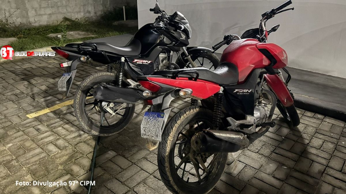 Santanópolis: 97ª CIPM apreende duas motocicletas com adulteração no chassi