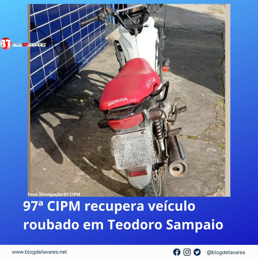 97ª CIPM recupera veículo roubado em Teodoro Sampaio  