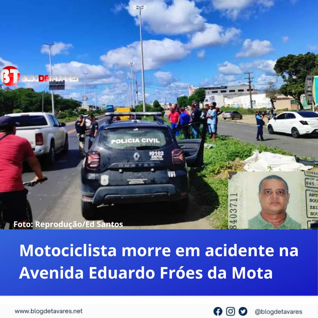 Motociclista morre em acidente na Avenida Eduardo Fróes da Mota 