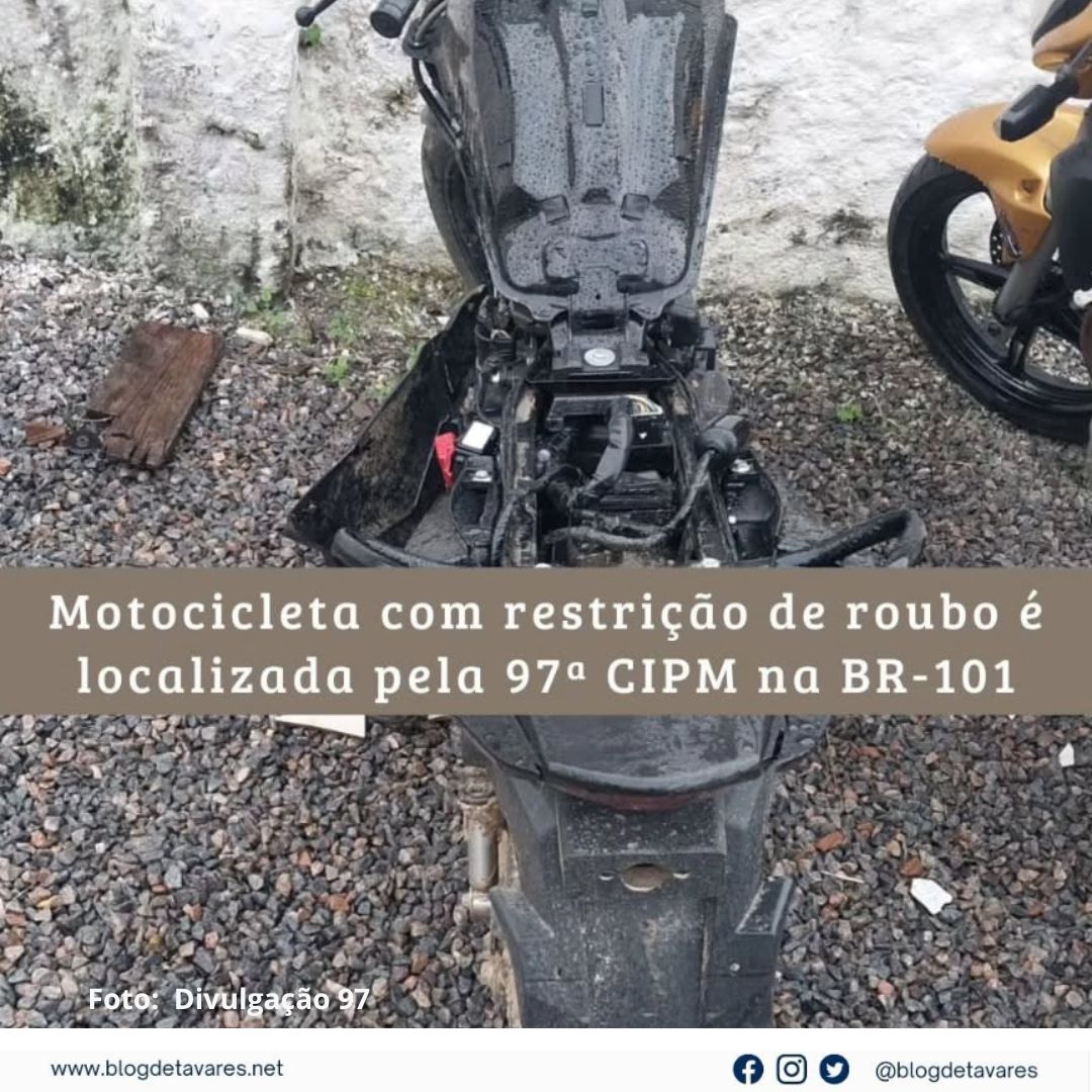 Policiais da 97 CIPM recuperam moto com restrição de furto/roubo em Conceição do Jacuípe