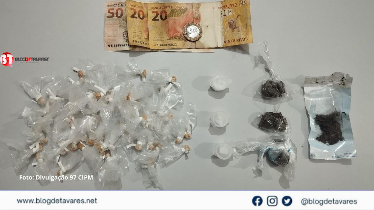 Menor é apreendido com quantidade considerável de crack e cocaína