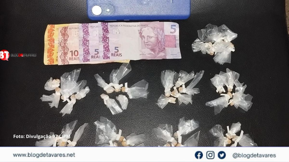 PETO 02 prende suspeito de tráfico de drogas com quantidade expressiva de crack