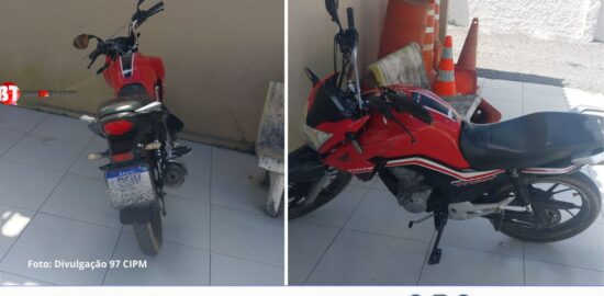 PM recupera em Conceição de Jacuípe motocicleta com registro e restrição de furto