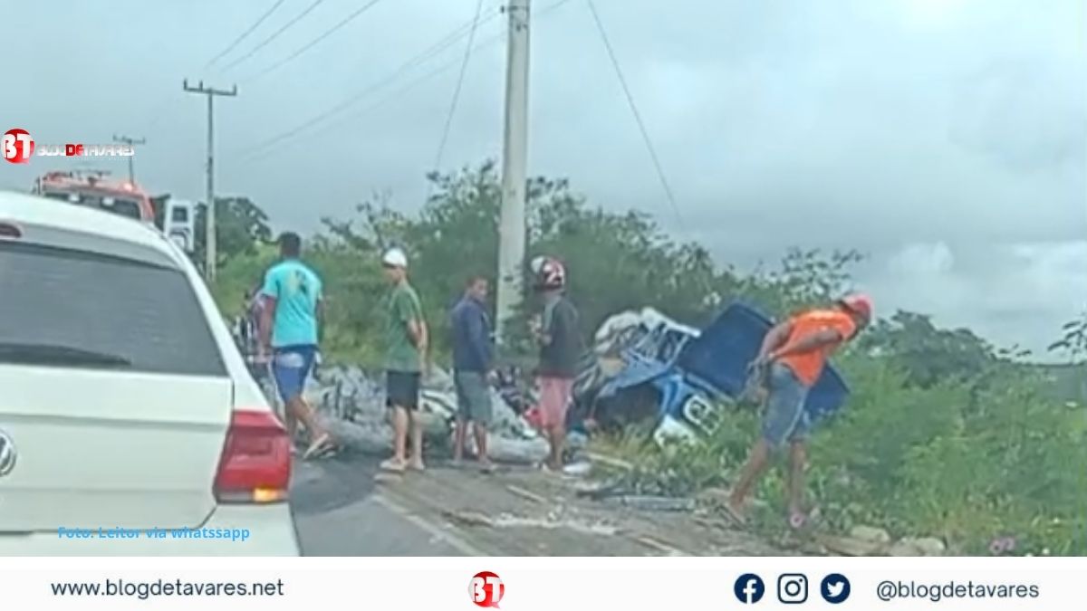 Acidente na BA-084 deixa duas pessoas feridas em Irará