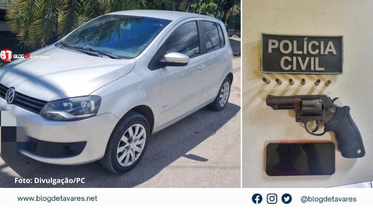 Dois homens são presos em flagrante por roubo de veículo na BR-324, em Amélia Rodrigues 