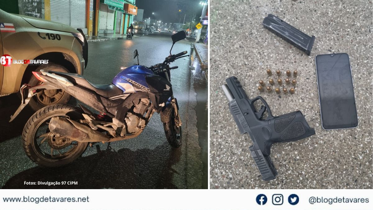 Conceição de Jacuípe: PETO apreende suspeitos pistola 9mm e prende dupla com histórico de homicídio e tráfico de drogas