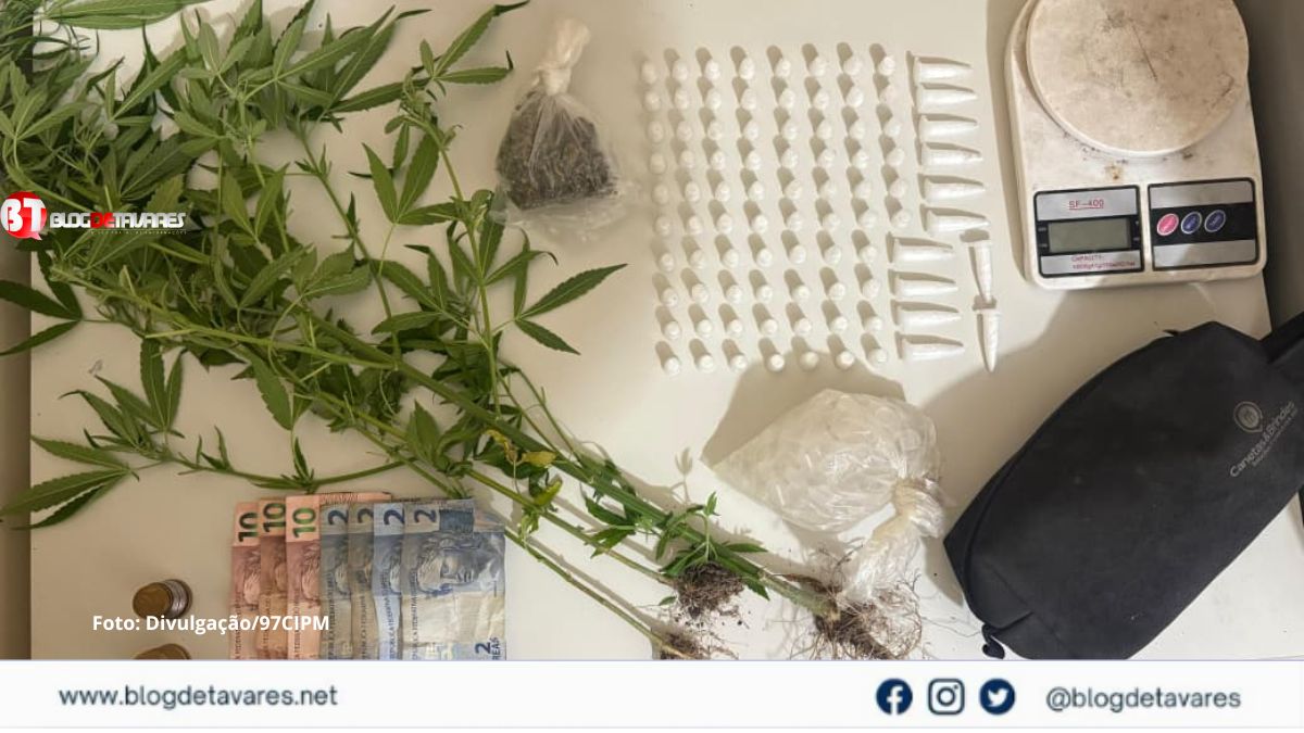 IRARÁ: PETO aprende maconha pronta para uso; cocaína e pés de maconha na zona rural