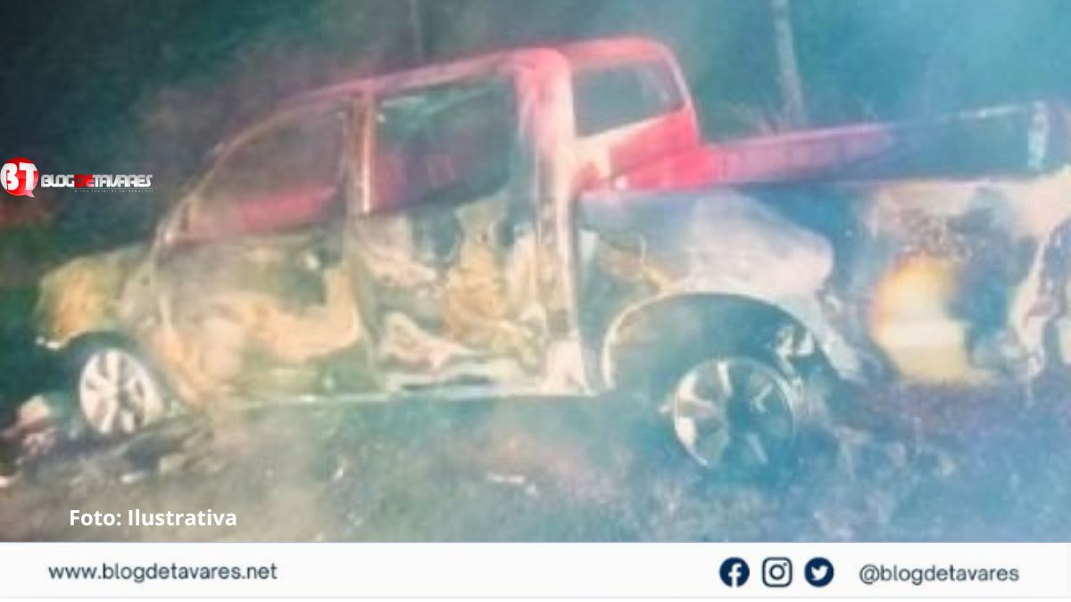 Hilux com restrição de roubo encontrada incendiada na zona rural de Irará
