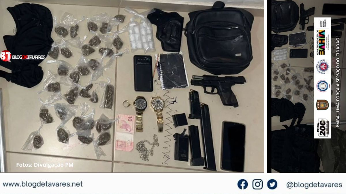  Seis suspeitos trocam tiros com a PM; um deles morre e demais conseguem fugir, armas e entorpecentes são apreendidas 