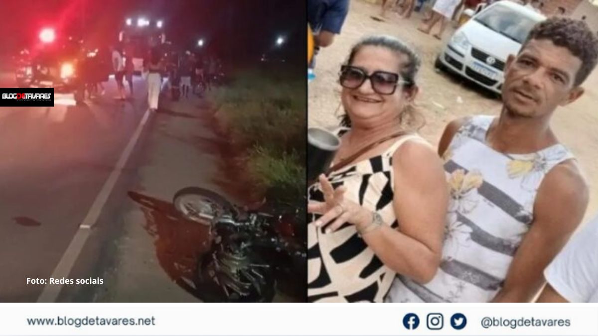 Casal morre em acidente envolvendo motocicleta e caminhoneta na BA-084, trecho de Bento Simões