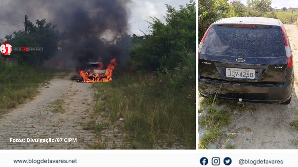 Coração de Maria: Carro encontrado em chamas na zona urbana