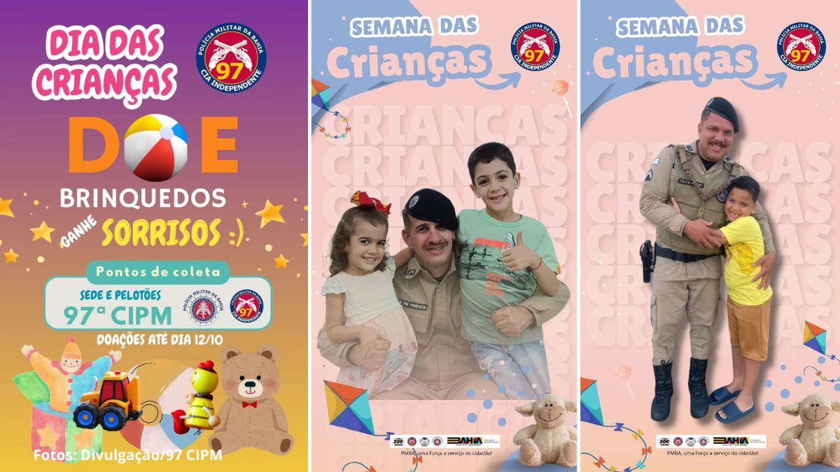 97ª CIPM arrecada brinquedos para Campanha Dia das Crianças