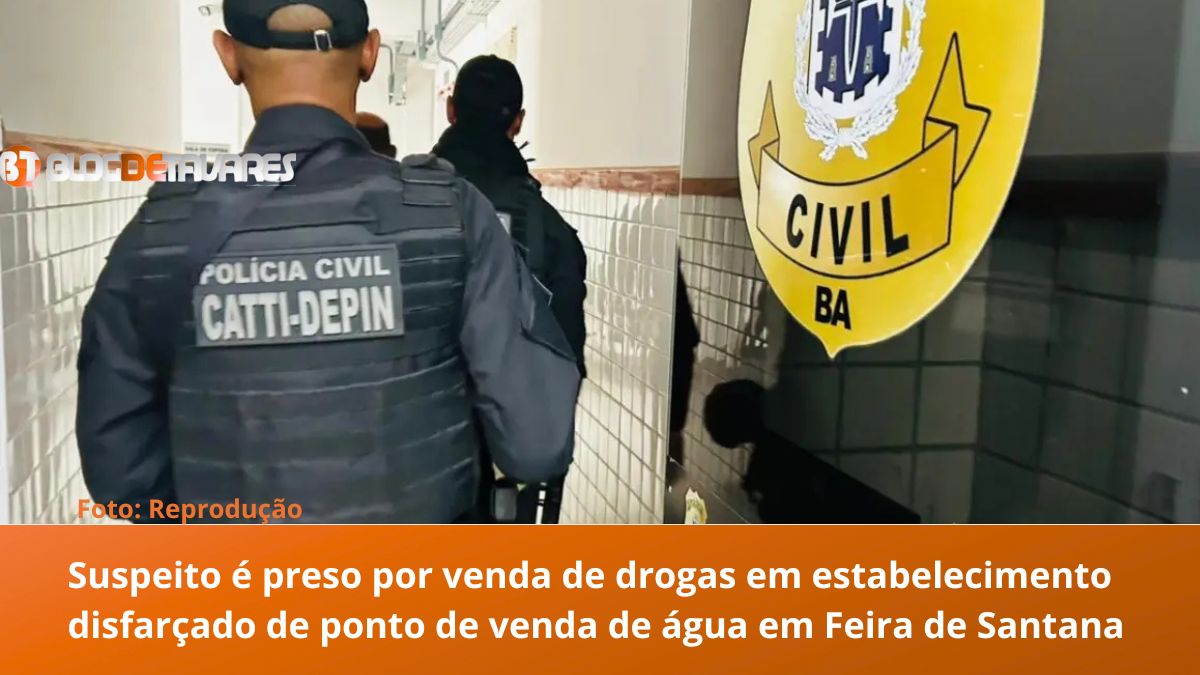 Suspeito é preso por venda de drogas em estabelecimento disfarçado de ponto de venda de água em Feira de Santana 