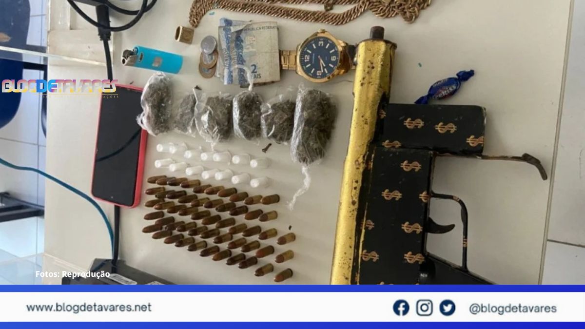  PM apreende arma e drogas durante operação em Santa Bárbara 