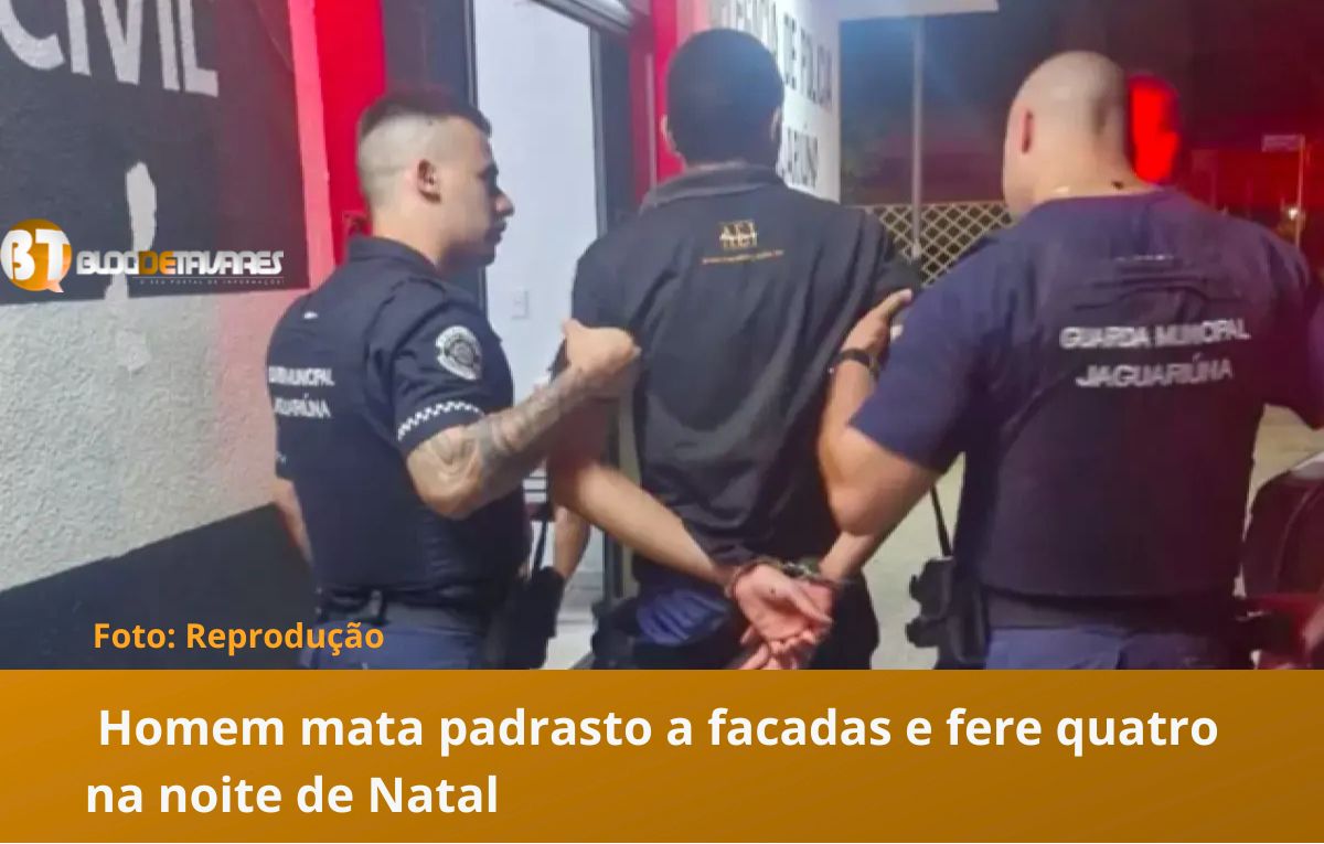 Homem mata padrasto a facadas e fere quatro na noite de Natal