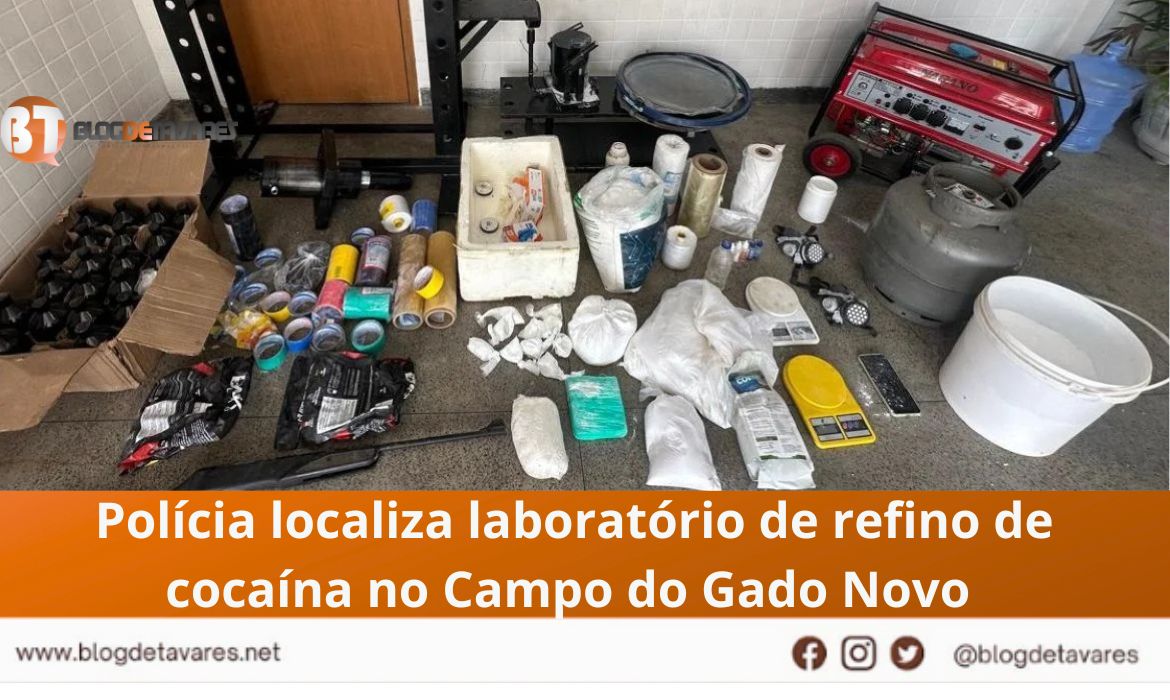 Polícia localiza laboratório de refino de cocaína no Campo do Gado Novo 