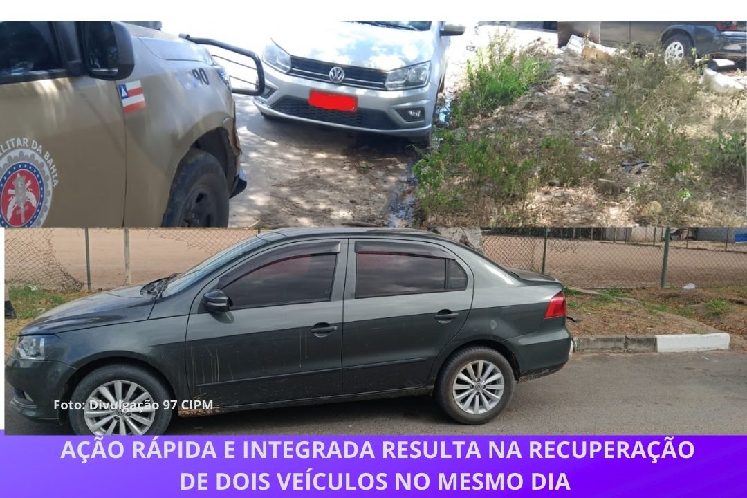AÇÃO RÁPIDA E INTEGRADA RESULTA NA RECUPERAÇÃO DE DOIS VEÍCULOS NO MESMO DIA 