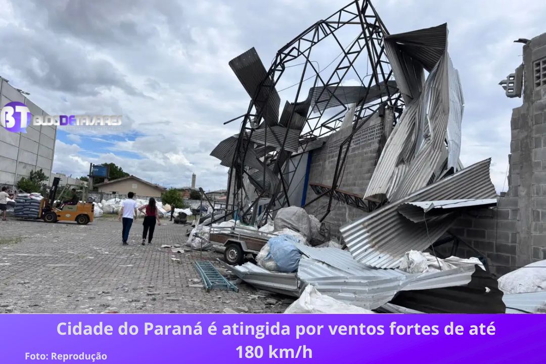 Cidade do Paraná é atingida por ventos fortes de até 180 km/h 
