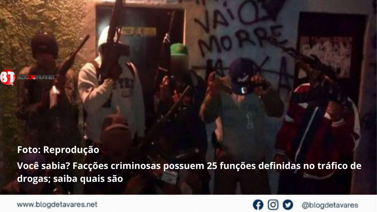 Você sabia? Facções criminosas possuem 25 funções definidas no tráfico de drogas; saiba quais são