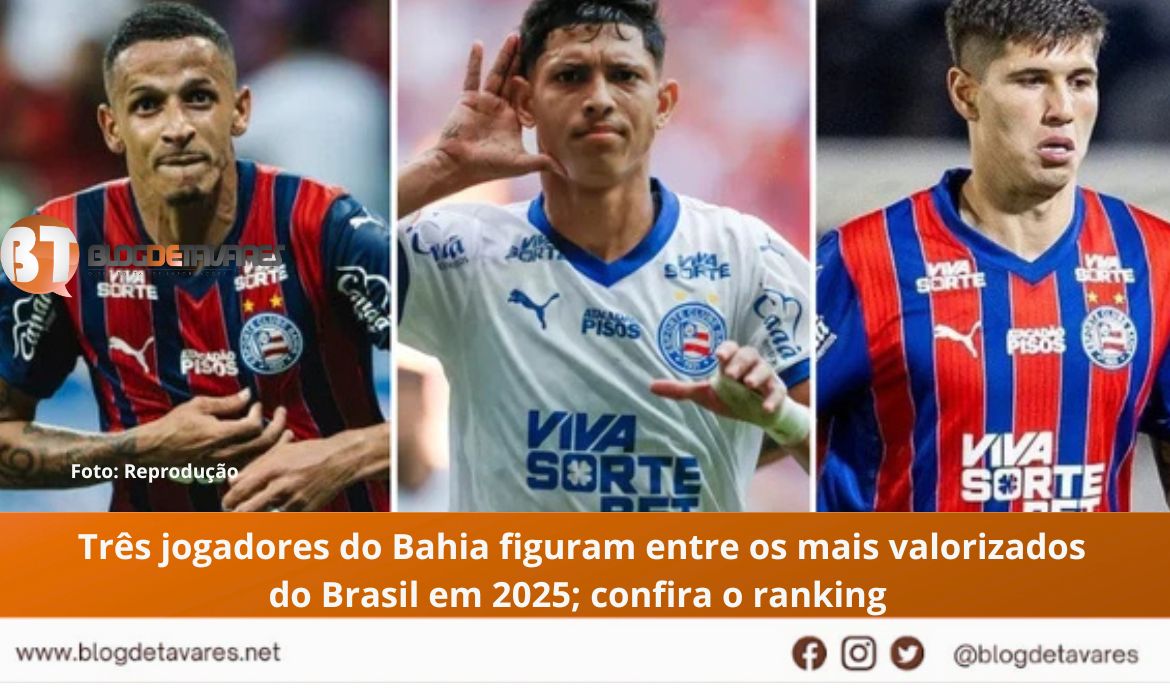 Três jogadores do Bahia figuram entre os mais valorizados do Brasil em 2025; confira o ranking 