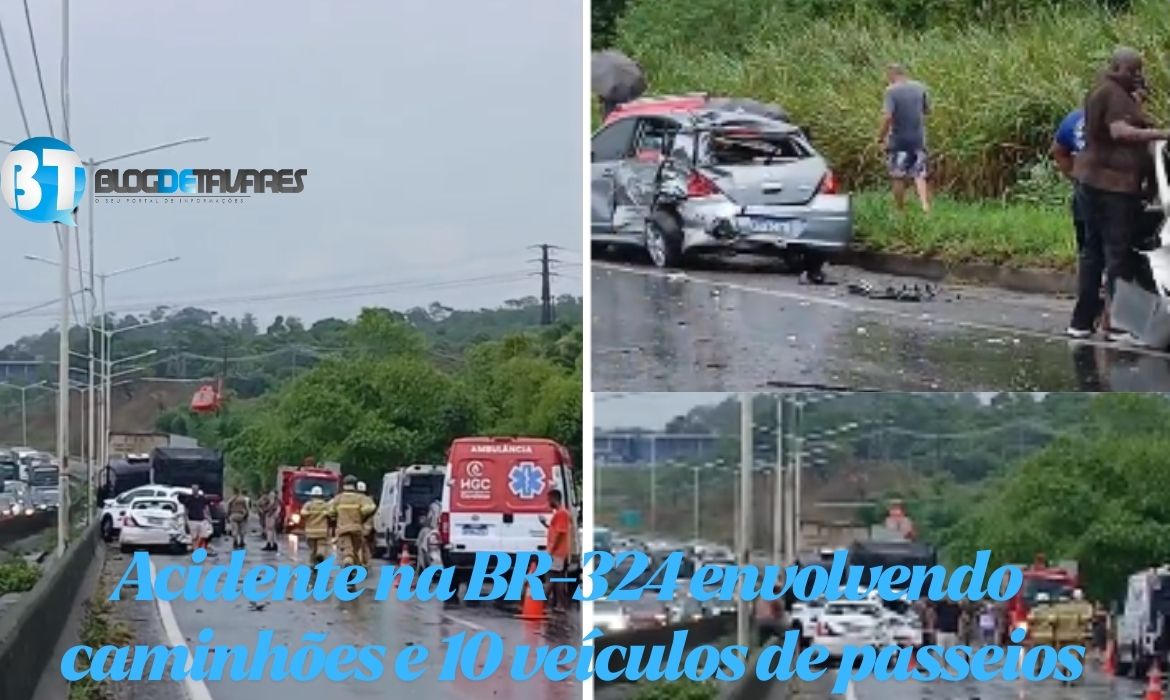 Acidente Grave NA BR-324 envolvendo caminhões e 10 veículos de passeios 