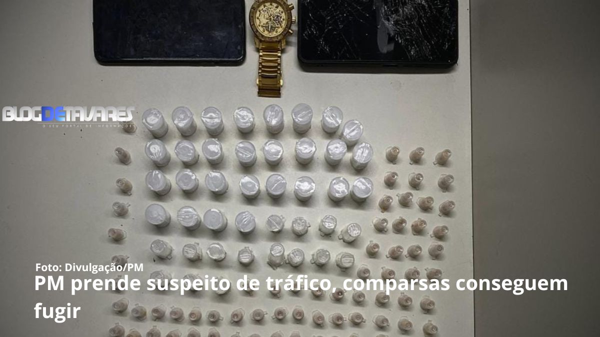 PM prende suspeito de tráfico, comparsas conseguem fugir