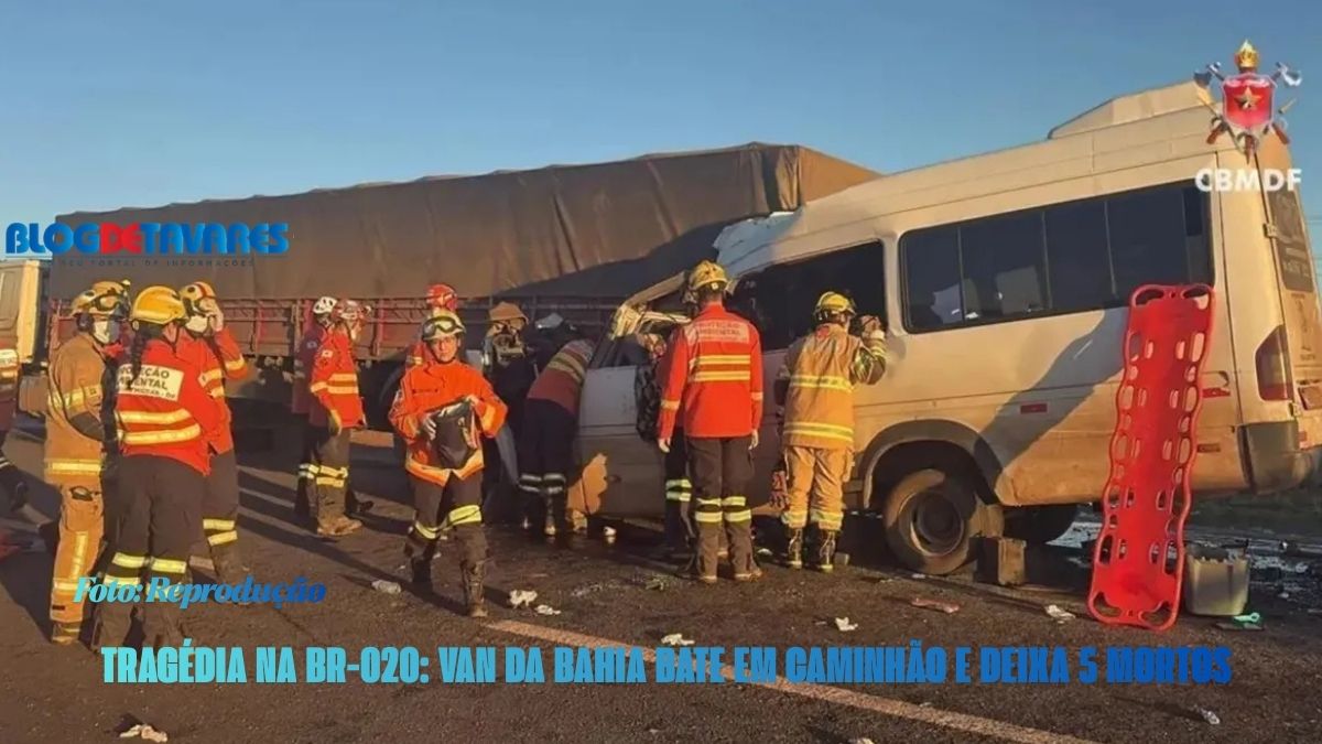  Tragédia na BR-020: van da Bahia bate em caminhão e deixa 5 mortos 