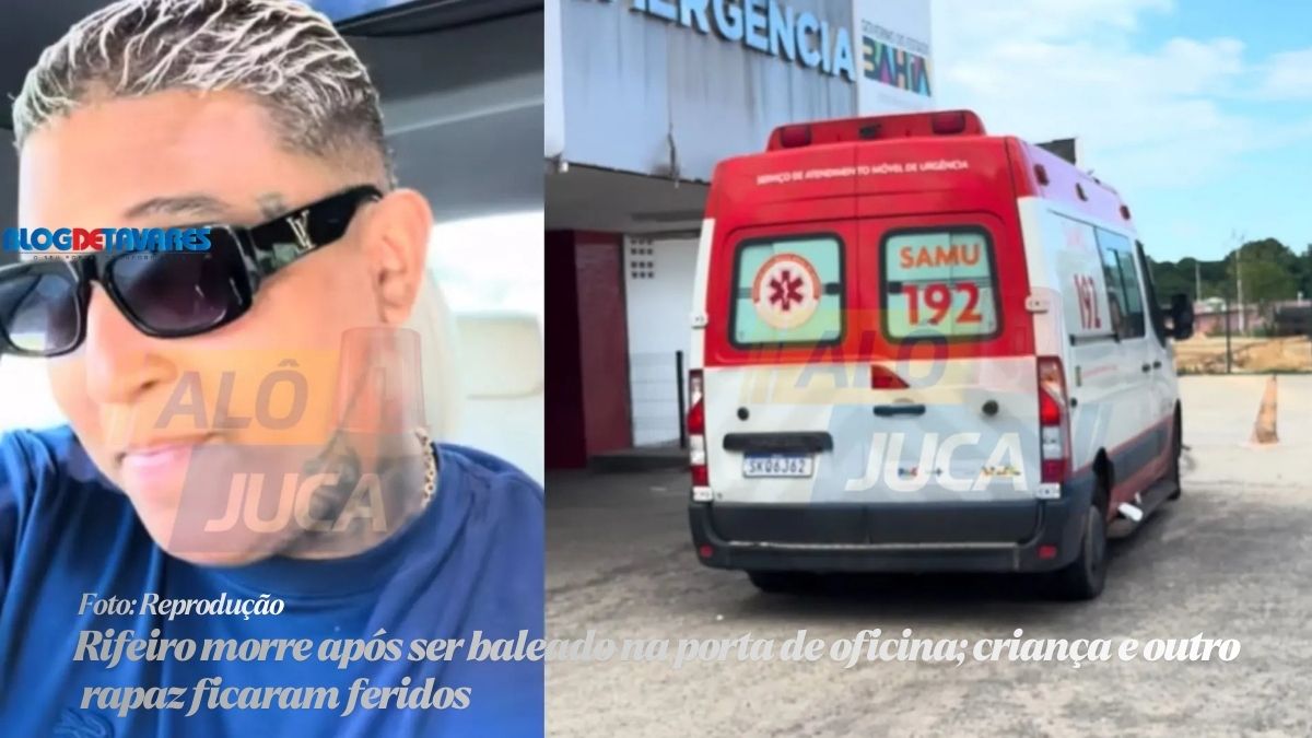  Rifeiro morre após ser baleado na porta de oficina; criança e outro rapaz ficaram feridos 