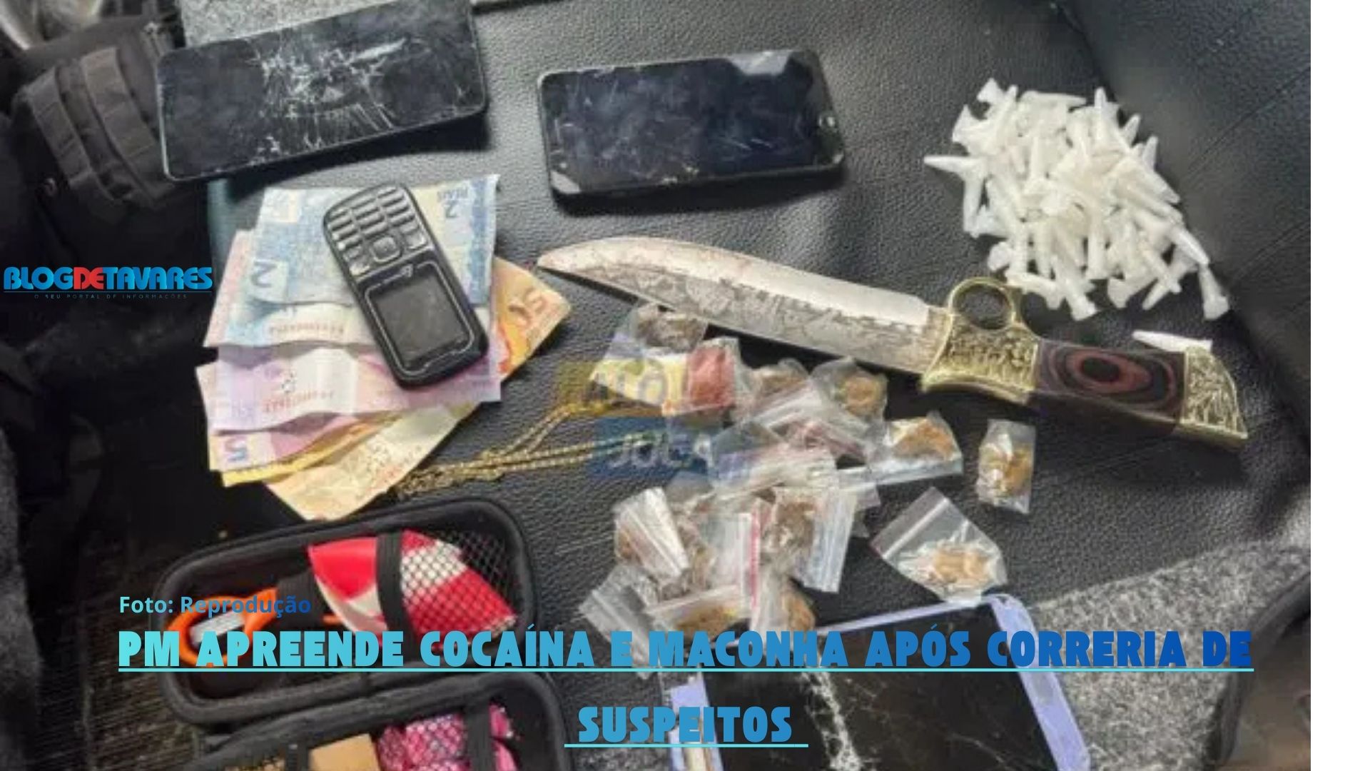 PM apreende cocaína e maconha após correria de suspeitos 