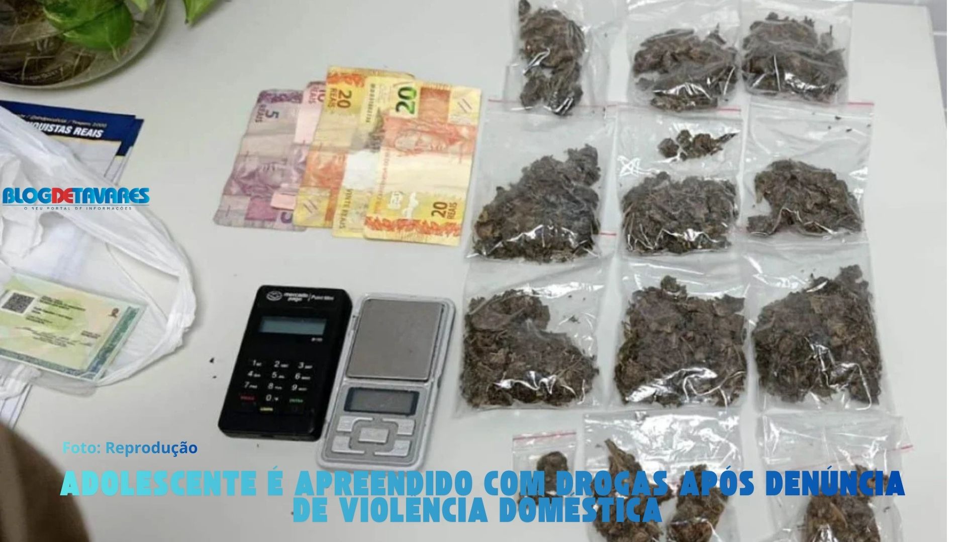 Adolescente é apreendido com drogas após denúncia de violência doméstica