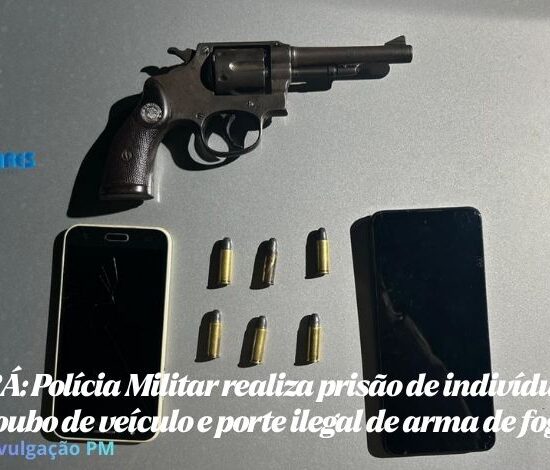 RAR&Aacute;: Pol&iacute;cia Militar realiza pris&atilde;o de indiv&iacute;duo por roubo de ve&iacute;culo e porte ilegal de arma de fogo