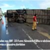 Ônibus tomba na BR-324 em Simões Filho e deixa uma pessoa morta e quatro feridos 