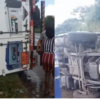 Acidente entre carreta, caminhão e carro causa interdição parcial na BR-324, em Amélia Rodrigues