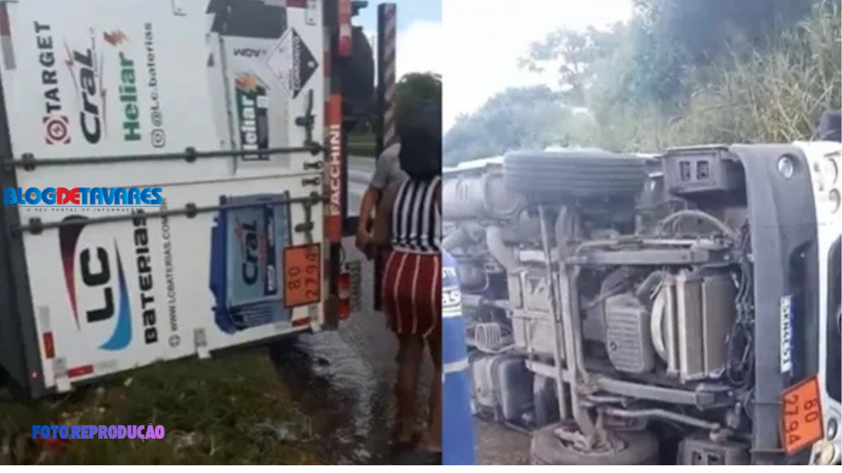 Acidente entre carreta, caminhão e carro causa interdição parcial na BR-324, em Amélia Rodrigues