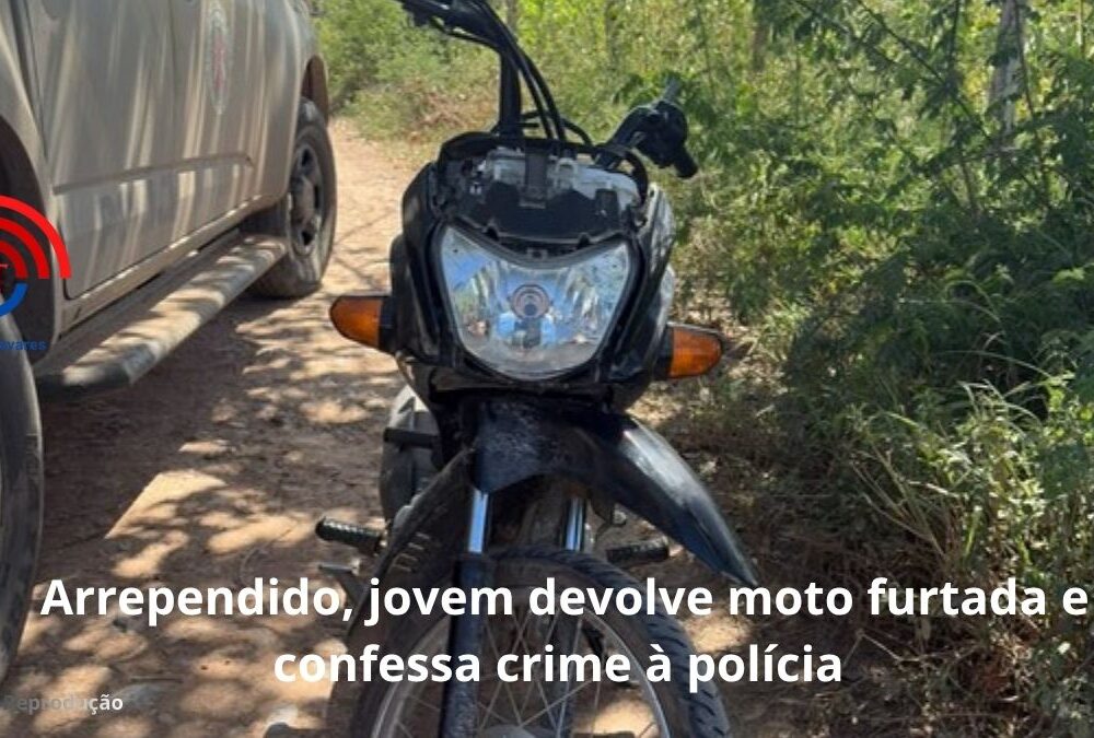 Arrependido, jovem devolve moto furtada e confessa crime &agrave; pol&iacute;cia