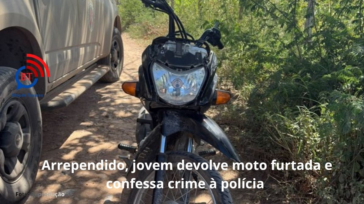 Arrependido, jovem devolve moto furtada e confessa crime &agrave; pol&iacute;cia