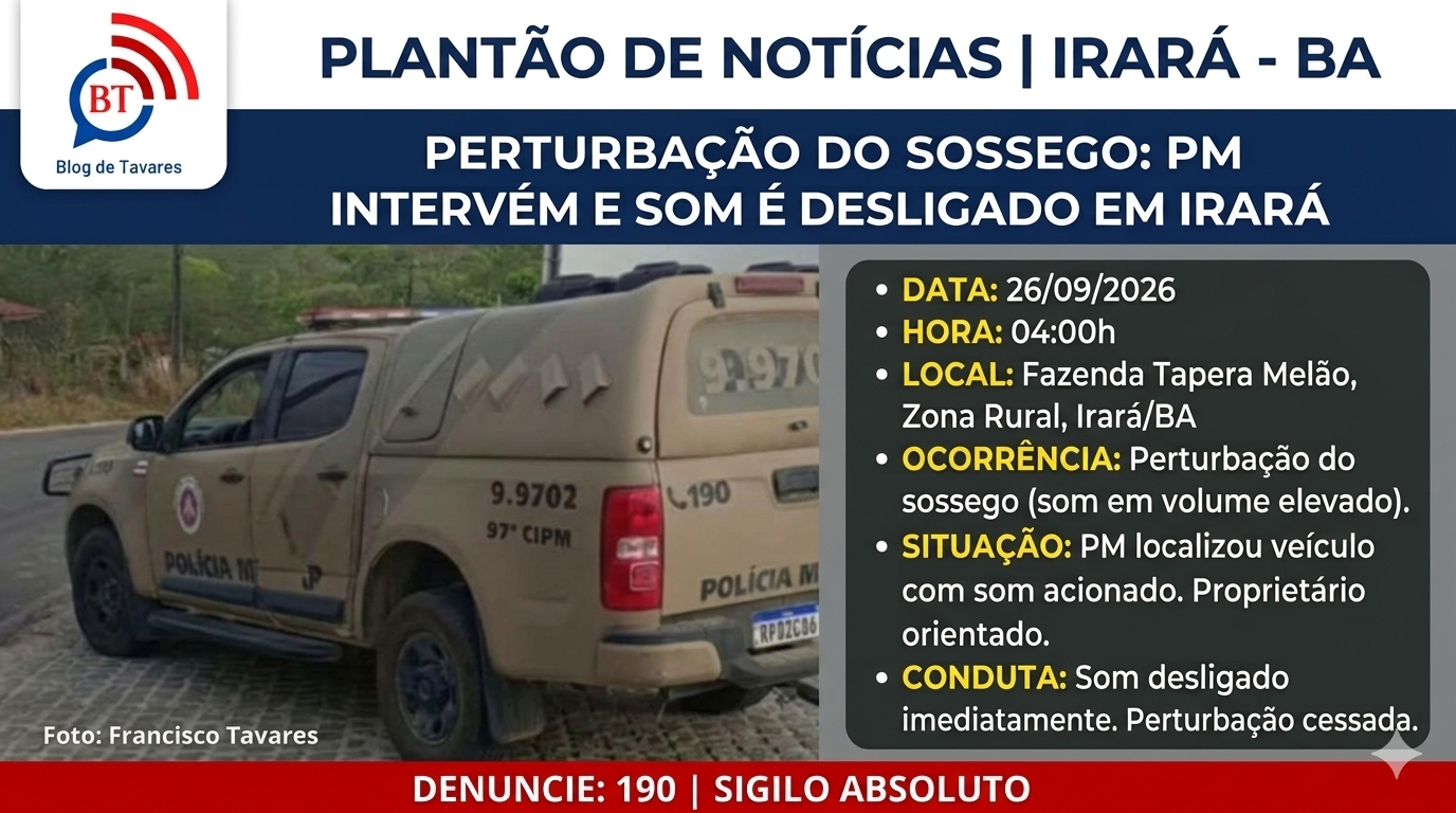 Polícia Militar mobiliza guarnição após denúncia de desentendimento familiar em Água Fria 