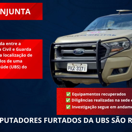 Operação conjunta recupera computadores furtados de UBS em Água Fria