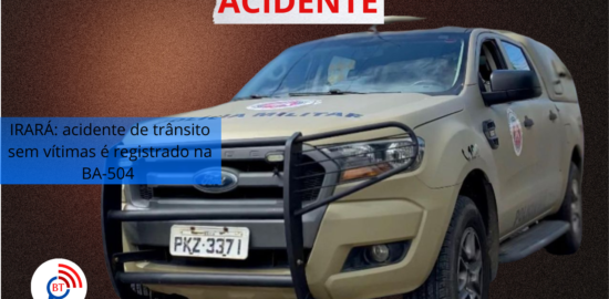 IRARÁ: acidente de trânsito sem vítimas é registrado na BA-504 