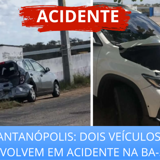 Colisão entre veículos é registrada na BA-504, em Santanópolis