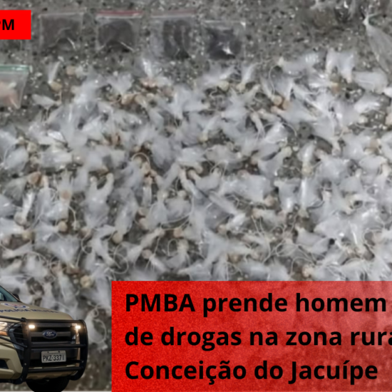 PMBA prende homem por tráfico de drogas na zona rural de Conceição do Jacuípe 