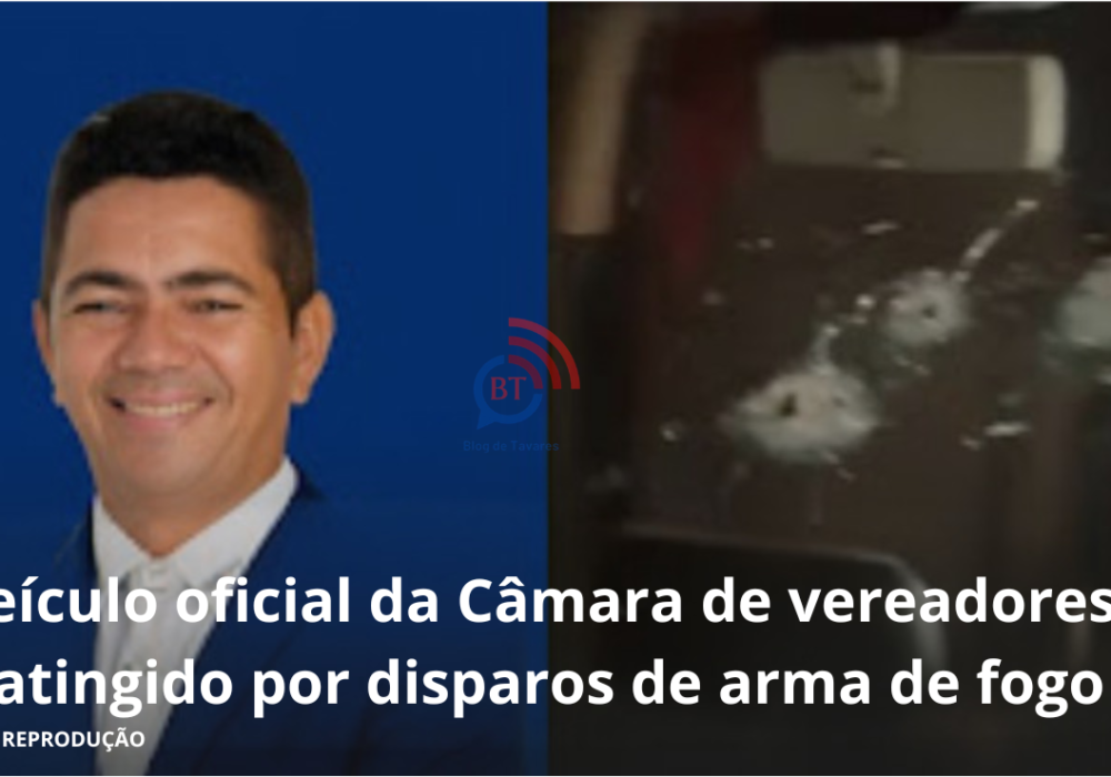 Veículo oficial da Câmara de vereadores é atingido por disparos de arma de fogo 