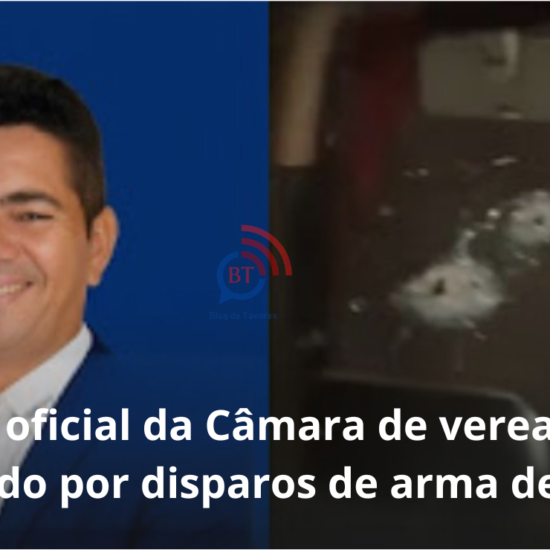 Veículo oficial da Câmara de vereadores é atingido por disparos de arma de fogo 
