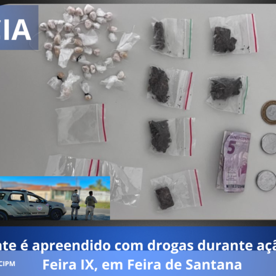 Adolescente é apreendido com drogas durante ação da PM no Feira IX, em Feira de Santana 